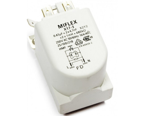 Сетевой фильтр радиопомех X17-3. 0,47µF+2x4,7nF, X2Y2+2x1mH+...