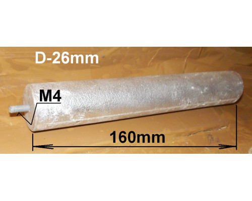 Анод магн.D26 L160mm M4x10mm...